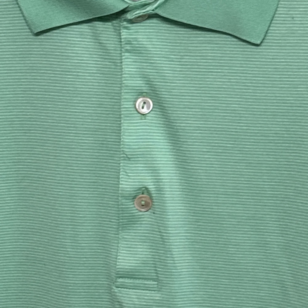 Peter Millar Polo Shirt Mens XL Green Stripe Short Sleeve Golf Cotton Stretch - Picture 4 of 7